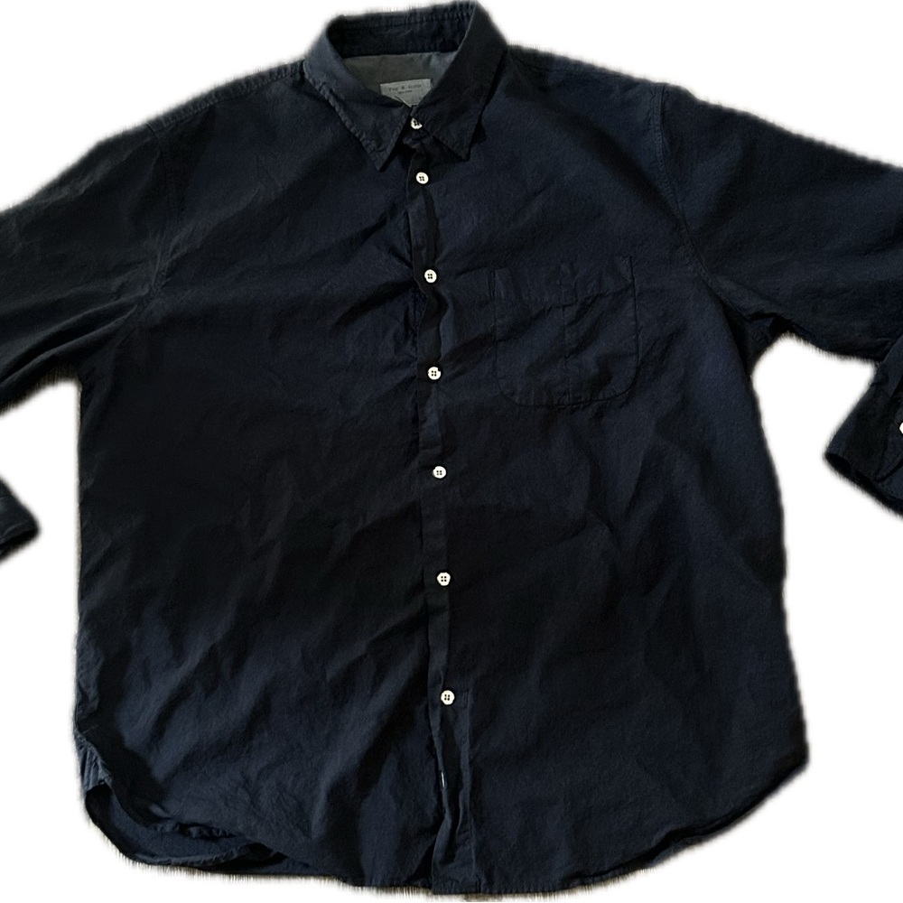 Rag and Bone Men’s XLT Navy Button Down Fit 3